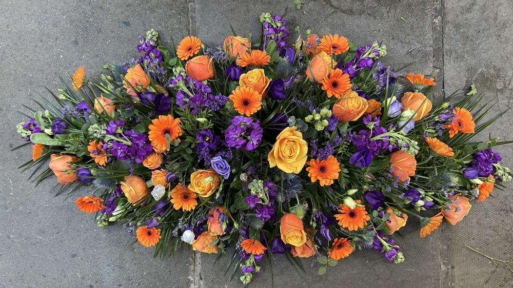 Orange & purple casket