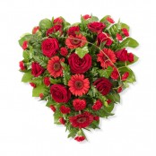SYM-323 Full Heart of Elegant Red & Green Flowers